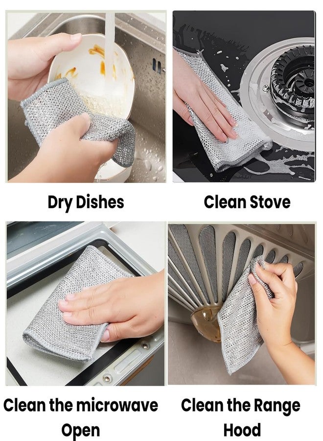 LISHER ( 15 Pack Non-Scratch Dish Wash Cloth, Steel Wire Dish Cloth, Wire Dishwashing Rags Stainless Steel Scrubber Non-Scratch Wire Dishcloth for Washing Dishes Sinks Counters - Image 4